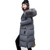 Women's Down Parkas Winter Jacket Fur Collar Thick Slim Coat Fashion Hooded Cotton Outerwear Long Winter Women Coat