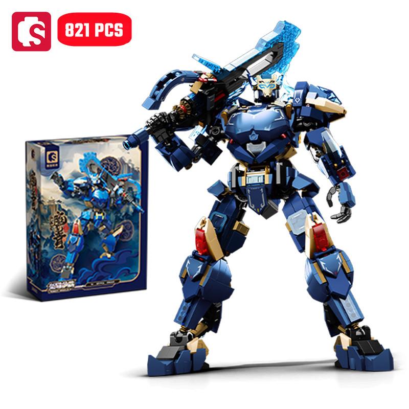 

Нетоксичные творческие строительные блоки Sembo для сборки меха-робота, модель робота в китайском стиле, коллекционные украшения, игрушки для детей, подарки для детей no box