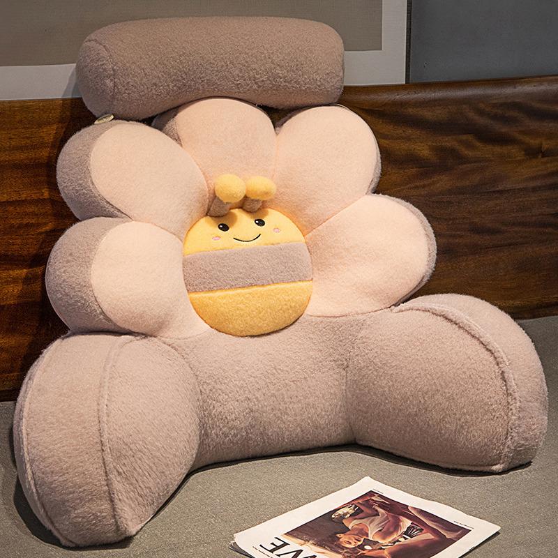 Coussin de taille en forme d'animal et de fleur de dessin animé, coussin de chaise de bureau, coussin de protection de la taille, coussin de lit, canapé, dossier de lecture, coussin de taille
