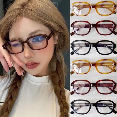 Y2K Vintage Square Frame Eyeglass for Women Men Computer Reading Glasses Blue Light Blocking Eyewears Fashion Decorative Glasses