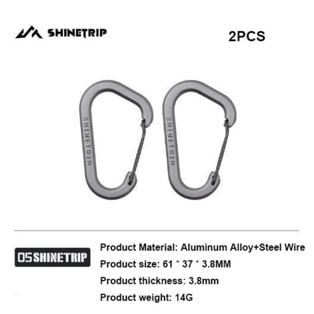 

2pcs Safety D-shaped Connection Buckle Carabiner Camping Hiking Fishing Accessories серый