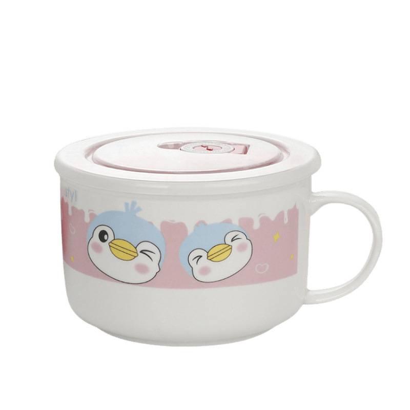 Uszczelniona Ceramiczna Miska na Lunch: Bezpieczny w mikrofalówce z uchwytem - Idealny dla pracowników biurowych