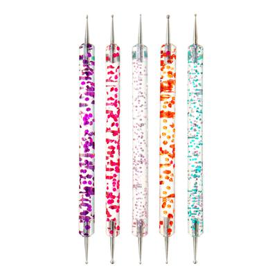 5PCS Doubleended Nail art Punktierung Pen Set Nagel Strass Picker Nail art Werkzeuge mit Glitter