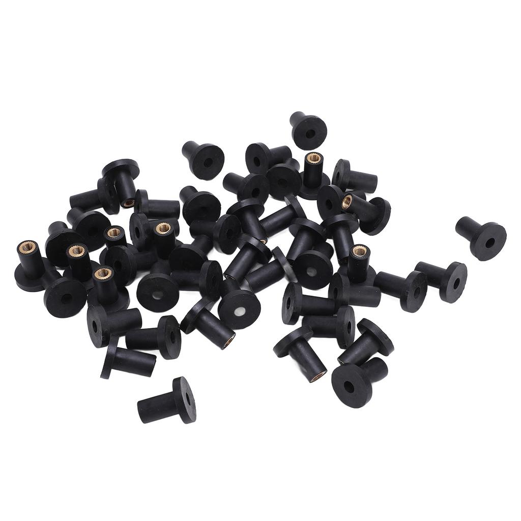 50Pcs Set Rubber M5 Well Nuts Fasteners for Car Windscreen Motorcycles Fairing Kayaks