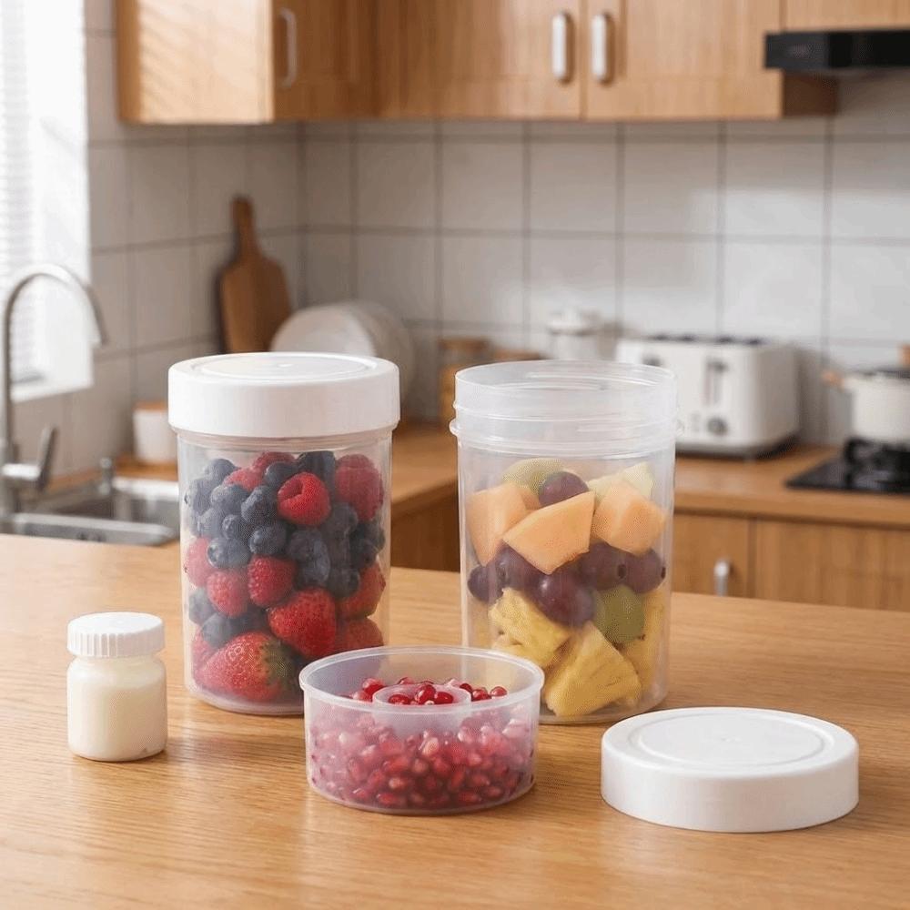 Plastic Double-Layer Salad Cup 750 Ml Oat Cup Multi-functional Breakfast Cup  Home Kitchen