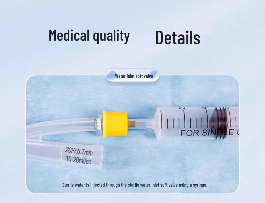 Sterile Silicone Foley Catheter: Double/Triple Lumen with Balloon Connector for Male/Female Bladder Irrigation and Drainage Bag