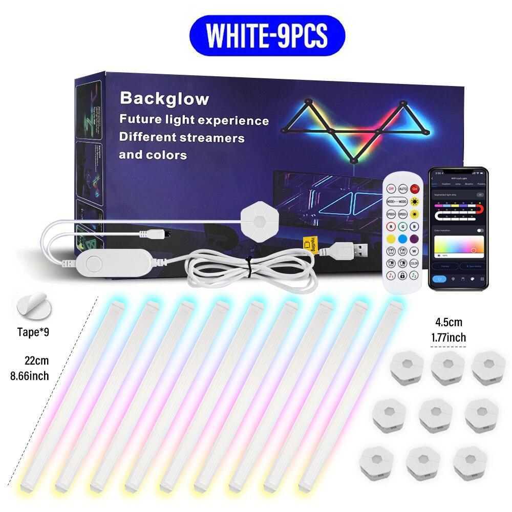 LED WIFI Smart Wall Lamp RGBIC with Remote and APP Control Dimmable, Music Synchronized Suitable for Game Room, Wall,bedroom, TV