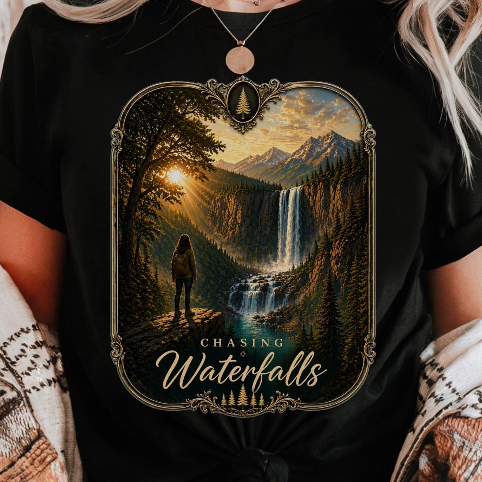 Chasing Waterfalls Shirt | Nature Lover Tee | Hiking Graphic T-Shirt S