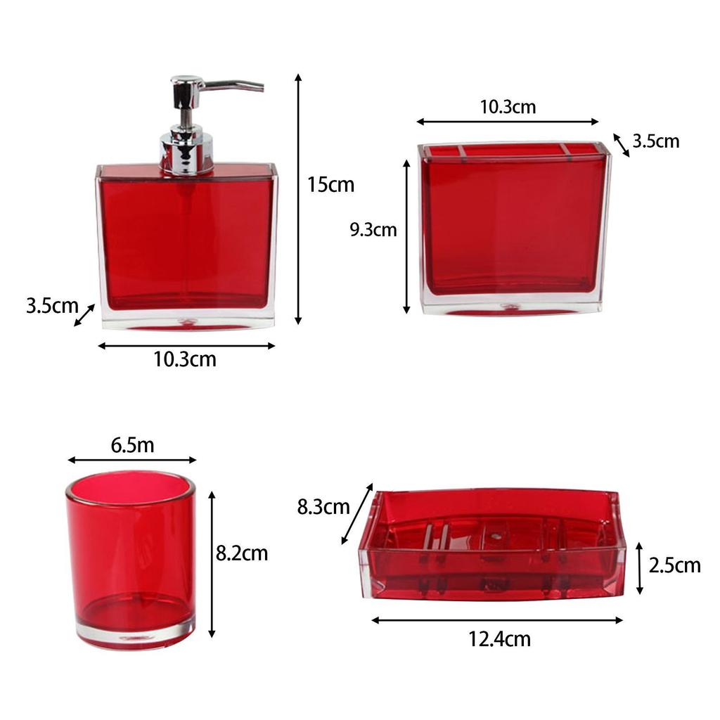 4 Pieces Soap Dispenser Portable Toothbrush Holder Bathroom Accessories Set Bathroom Organizer for Vanity Hotel Bathroom Decor