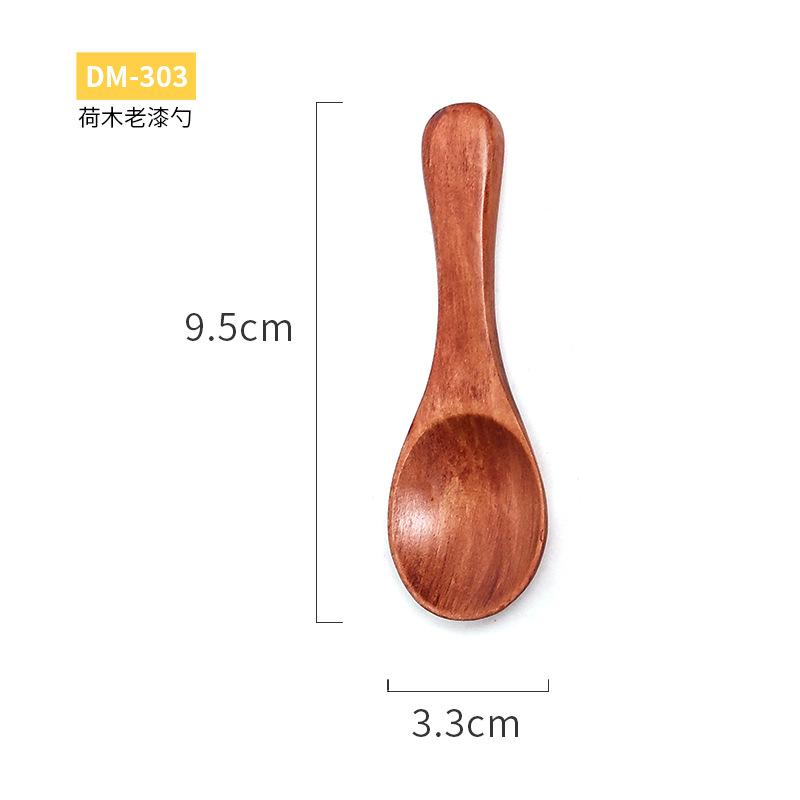 Wooden Spoon Children Cute Small Soup Spoon Dessert Cold Drink Spoon Honey Spoon Rice Spoon Girls Tableware