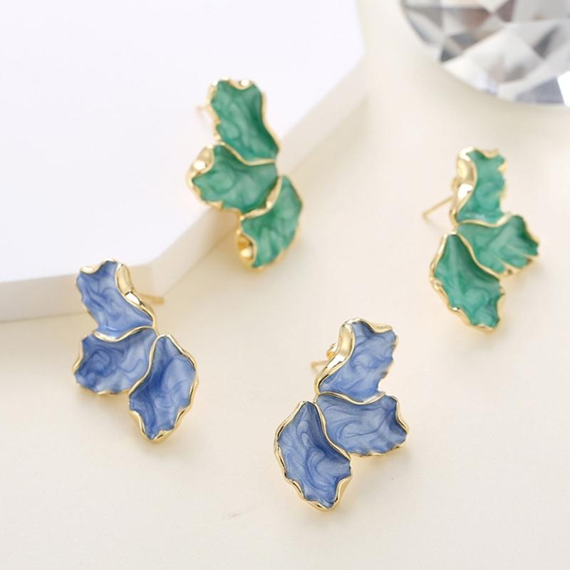Irregular Flower Ear Rings Elegant Maple Leaf Floral Dangle Earrings for Women Girls Fashionable Jewelry Accessories