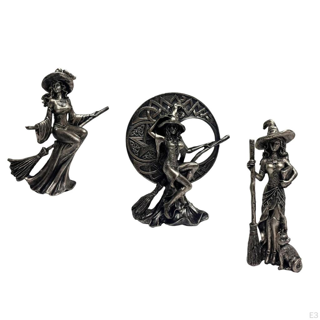 Halloween Figurine Decorative Sculpture Witch Statue Desktop Ornament Decor for Cabinet