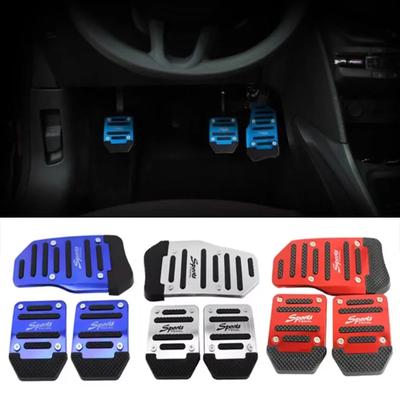 Car Pedal Cover Kit Pedali Red/Blue/Silver Auto Parts New 3Pcs/set Universal Anti Slip Aluminum Manual Transmission