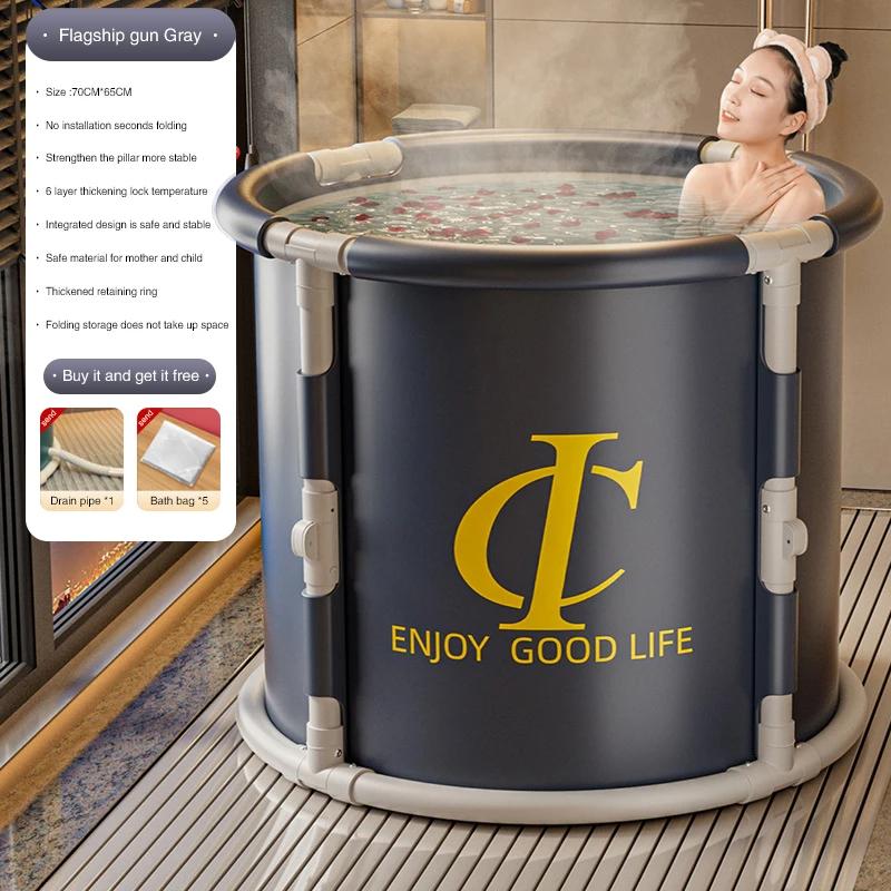 Adult Folding Bath Bucket Bathtub Bidet Body Large Bathtub Thicken Shower Barrel Available Foldable Tub Portable Spa Bathtub