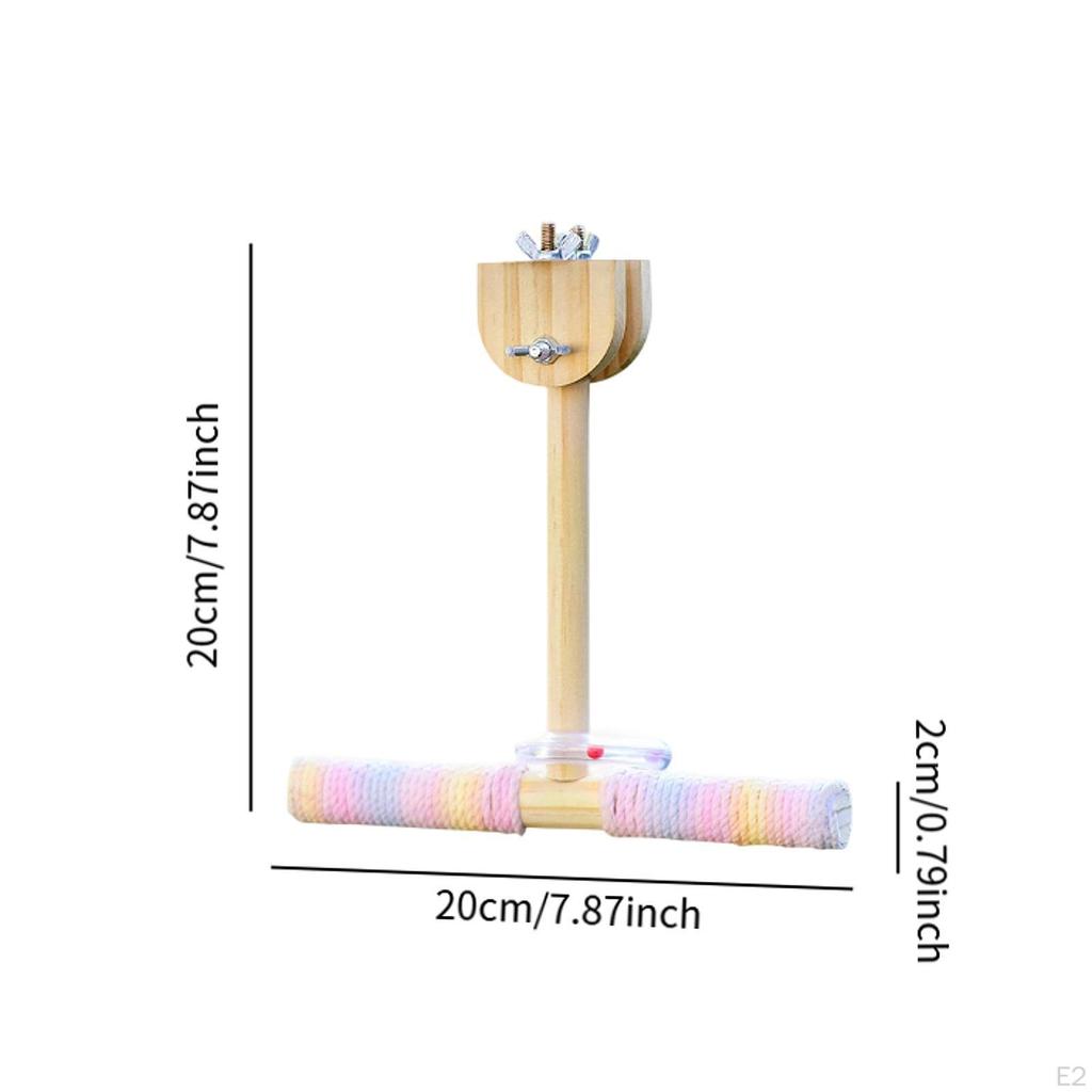 Bird Swing Toy Parrot Playstand Rotating Chewing Birds Toys Wooden Stand Perch for