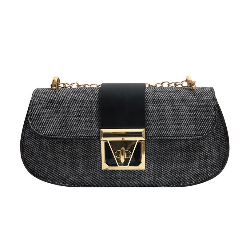 Модная новая сумка под мышку, контрастная пэчворк, однолямочная сумка через плечо, простая и универсальная сумка для commuters чёрный