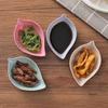 New Nordic Style Leaf Small Plate Food Grade Wheat Straw Seasoning Plate Kitchen Vinegar Bowls Soy Sauce Plates Snack Plates