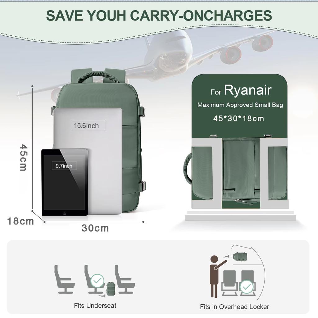 Large Size Backpack 45x30x18 Cabin Bag Travel Backpack for Men Women Hand Luggage Leisure Laptop Backpack Mochila Para Viaje Cabina