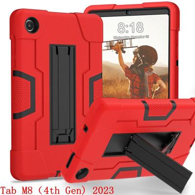 Lenovo Tab M8 4ης Γενιάς M9 Προστατευτική Θήκη Σιλικόνης με Σταντ - Διπλής Στρώσης, Αντικραδασμικός Σχεδιασμός