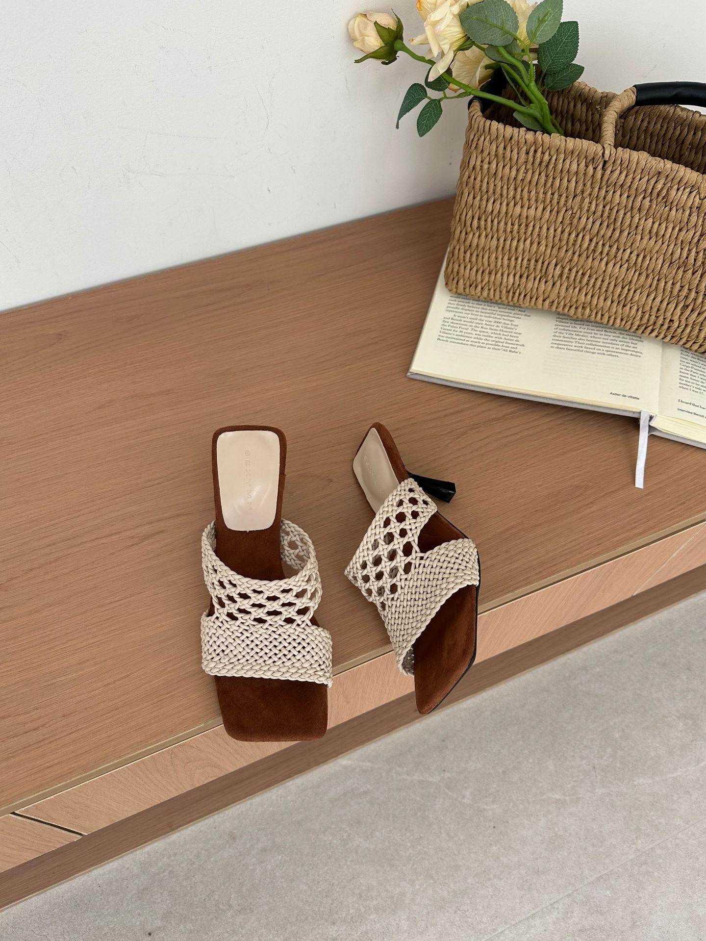 Women s Square Toe Cut-Out Summer French Style Outdoor Wear Slippers - Perfect for Daily Wear 35