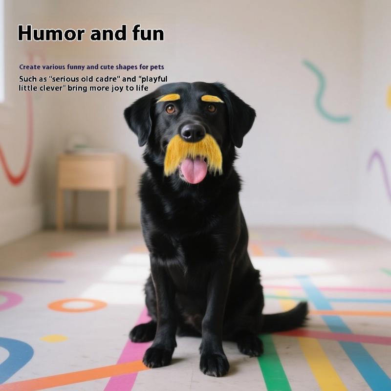 Zestaw Wąsy i Brwi Samoprzylepne Broda Wąsy Zwierzęta Koty Psy Dekoracje Śmieszne Słodkie Zwierzę Domowe Cosplay Kostium Akcesoria