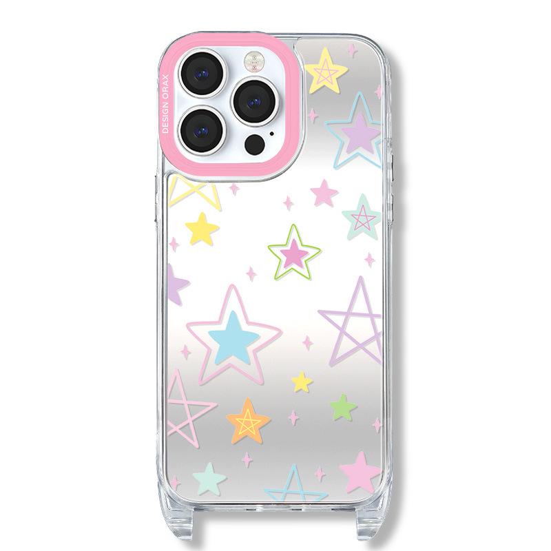 Zhitai iPhone Case with Lanyard for iPhone 15 Pro, 14 Pro Max & 13 - Stylish Mirror Design Suitable for Women