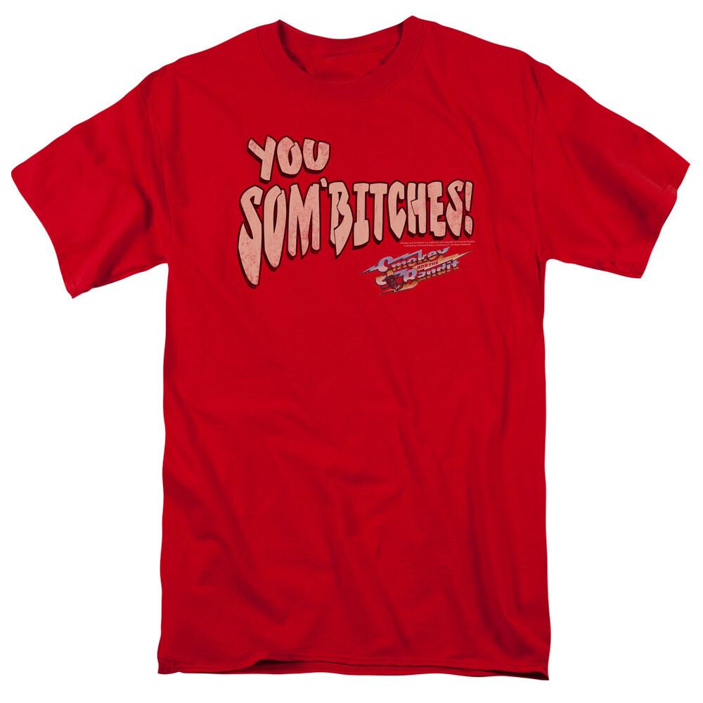 Smokey and the Bandit Sombitch T Shirt Mens Licensed Movie Tee Red S