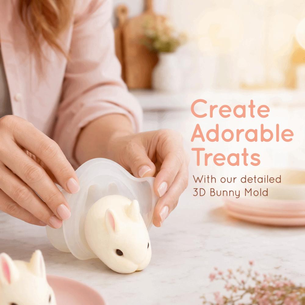 Non-Stick Surface Bunny Silicone Mold Easy Release 3D Bunny Mold  Chocolate Making