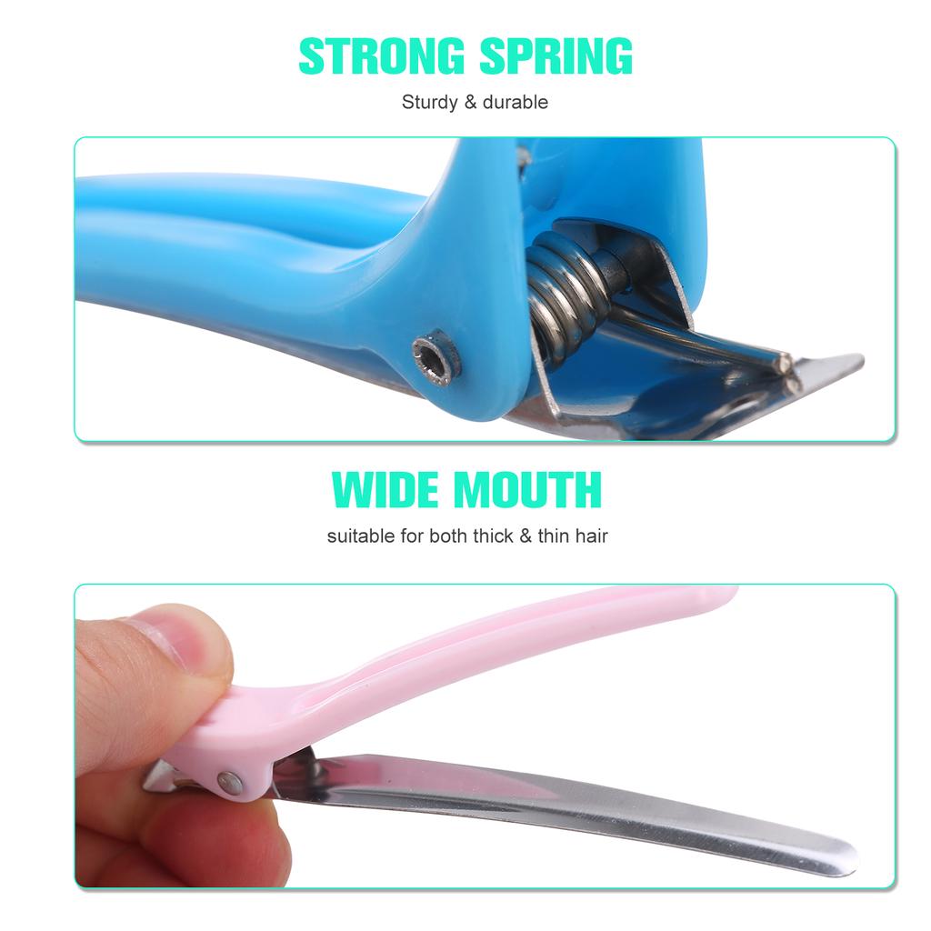 12pcs Hair Grip Clips Hairdressing Sectioning Cutting Clamps Plastic Salon Styling Hair Grip Clips