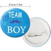 10Pcs Gender Reveal Theme Tinplate Badges Team Boy Girl Button Pins for Baby Shower Birthday Guests Party Favors Decoration