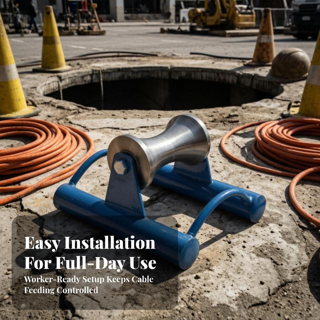 Straight-Run Cable Pulley Heavy-Duty with Steel Frame Compact