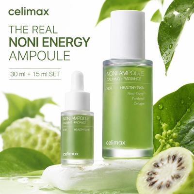 Noni Fruit Extract Energy Ampoule, Ceramide Barrier Repair & Hydrating Ampoule, 30ml + 15ml Set