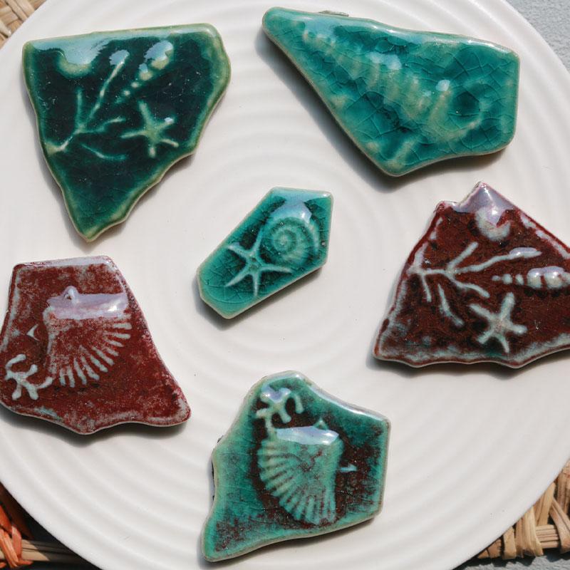 100g Multi Color Irregular Ceramic Mosaic Tiles DIY Mosaic Making Stones for Craft Hobby Arts Wall Decoration Petal oval 917