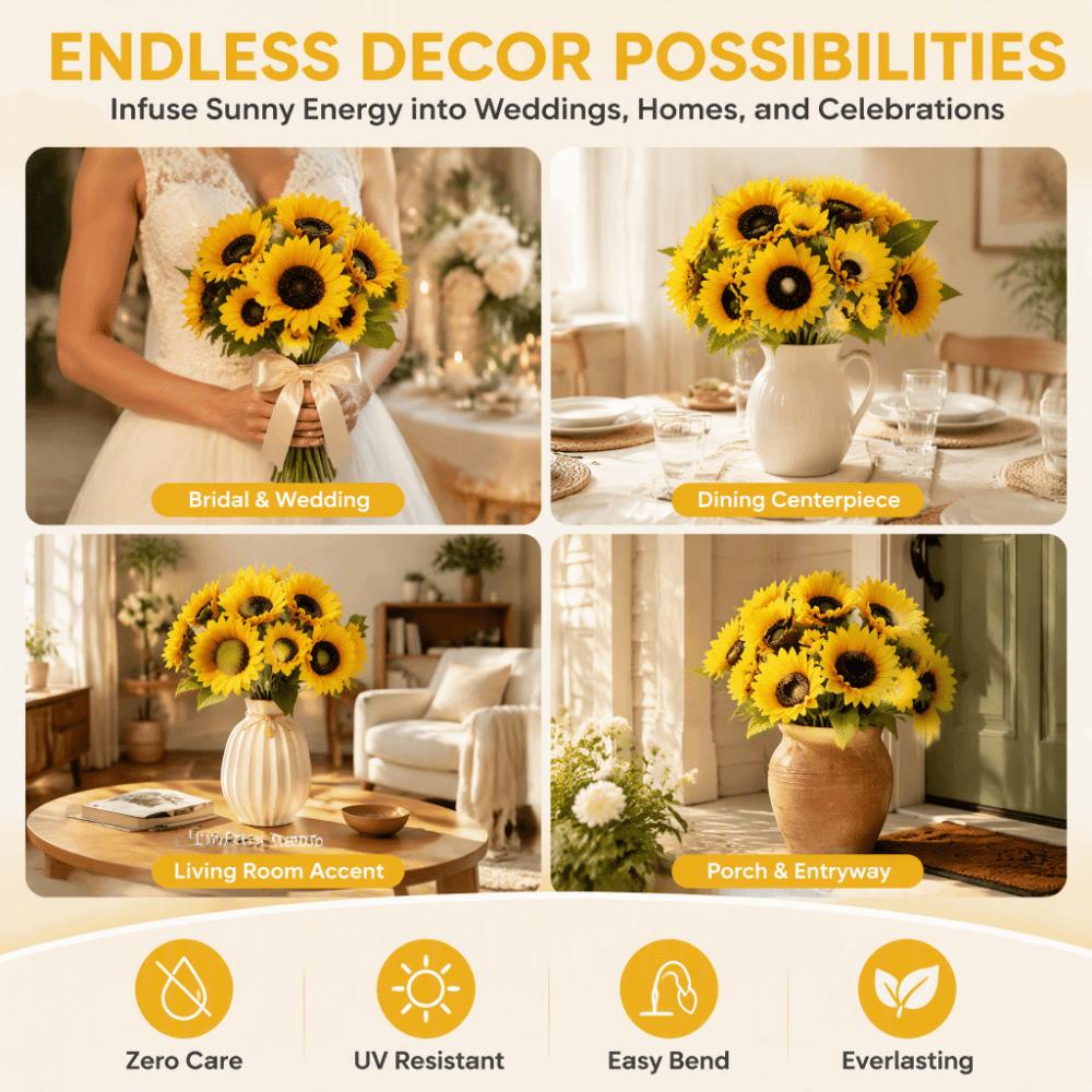 85cm Artificial Sunflowers Full Bloom Silk Sunflowers Giant Fake Sunflowers Home Decoration