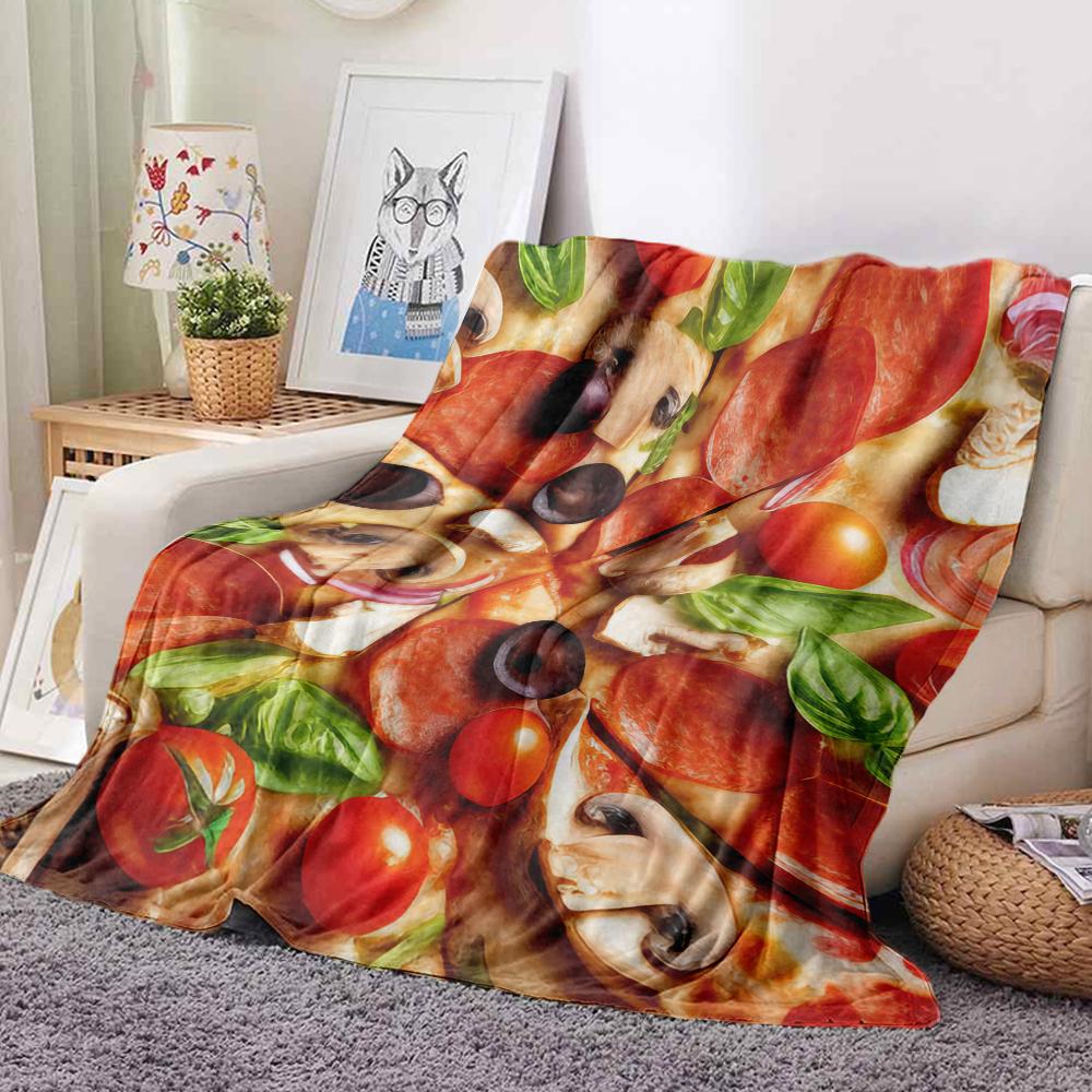 Flannel Creative Appearance Home Sofa Pizza Pizzeria Blanket