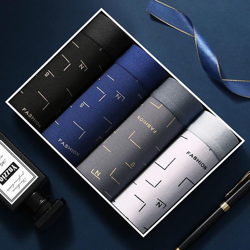 

Четыре предмета мужского нижнего белья Мужское нижнее белье Мужские трусы Дышащие шорты со средней талией Мужское свободное и удобное нижнее белье большого размера 4XL