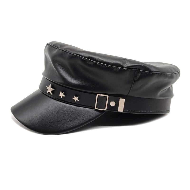 

ПУ Берет Плоская шляпа Британский берет для свиданий Фотографии Головной убор извозчика Шляпа художника со звездочкой Люверс Шляпа