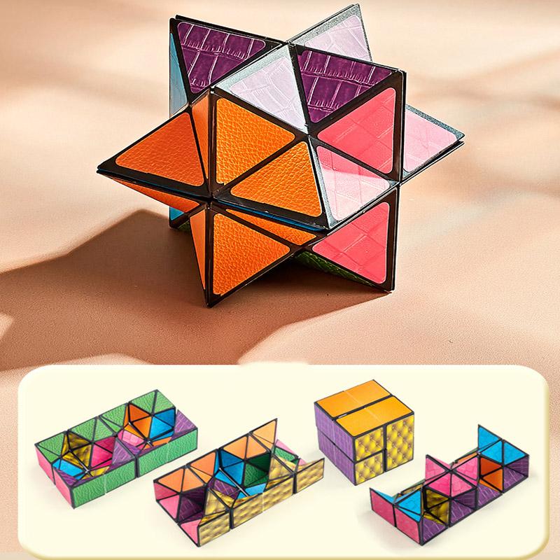 Měnící se krabička Geometrická měnitelná magnetická kouzelná kostka 3D dekompresní ruční skládanka pro děti Uvolňovač Fidget hračka