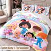 Custom Name Text 3Pcs Bedding Set Cleo & Cuquín Duvet Cover And Two Pillowcases