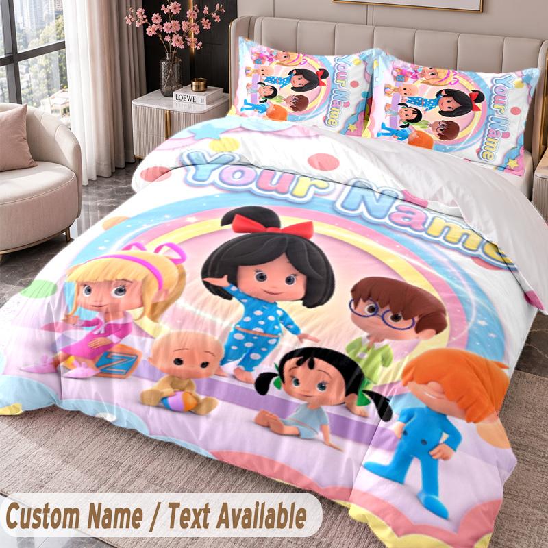 Custom Name Text 3Pcs Bedding Set Cleo & Cuquín Duvet Cover And Two Pillowcases