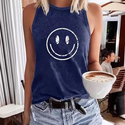 Rundhals-T-Shirt Lässiges ärmelloses Oberteil Weste