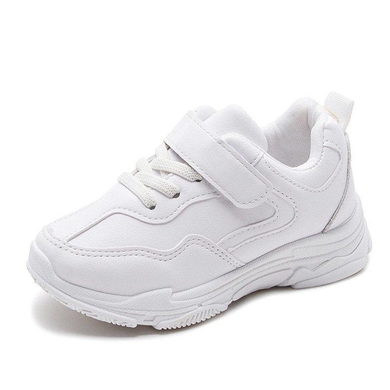 Girls Boys Spring Casual Shoes Pu Leather White Sneakers Lightweight Breathable Slipresistant Children Sports Training Shoes