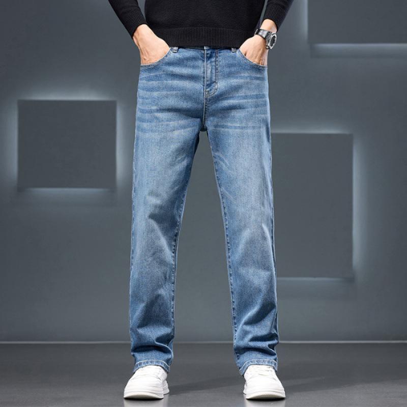 JYL Популярные джинсы мужские весна и осень новые прямые широкие эластичные брюки 38