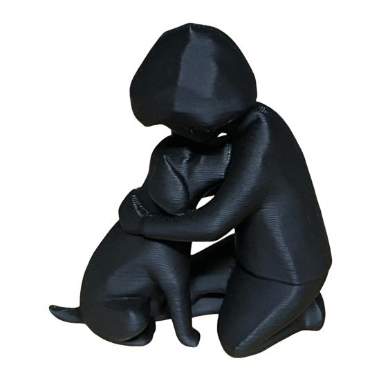 Mini Size Ornament, 3D Printed One-Piece Molding Figurine, Imitation Stone Texture Stable Base Sculpture for Living Room Desk Entrance