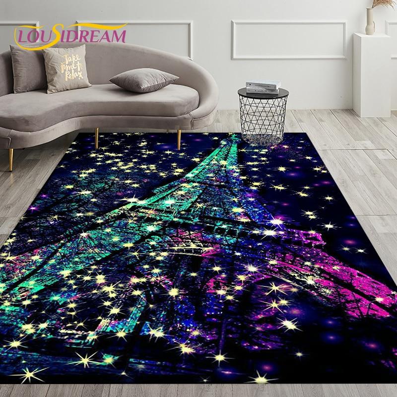 France Paris Eiffel Tower Art Area Rug,Carpet Rug for Living Room Bedroom Decoration,Kids Play Crawling Soft Non-slip Floor Mats