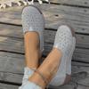 Moda verão oco cor sólida inclinação salto grosso sola sapatos casuais femininos respirável moda sapatos femininos