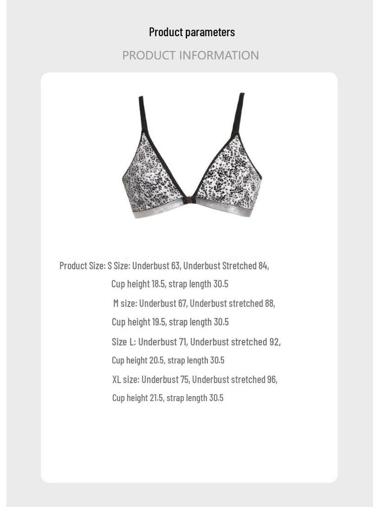 Zeriluna Leopard Print Triangle Cup Bra - Fashionable, Sexy, and Comfortable with Thin Straps for Everyday Wear.