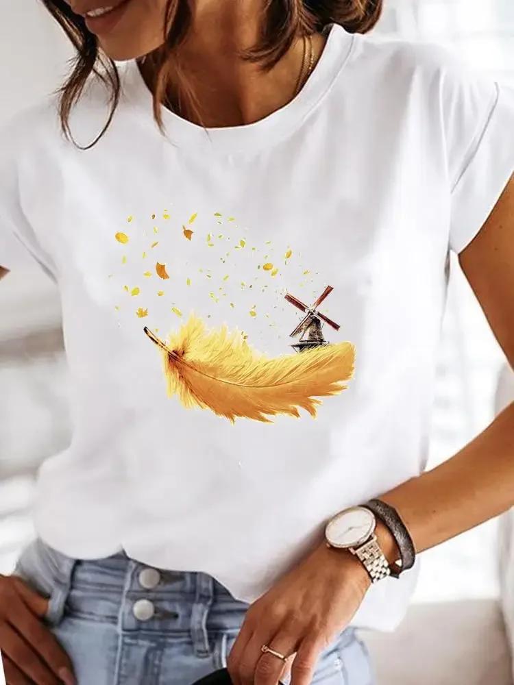 Casual Cotton Ladies Fashion Female Graphic Tee Short Sleeve Women Love Heart Trend Sweet Print Summer T Clothing T-shirts 2024