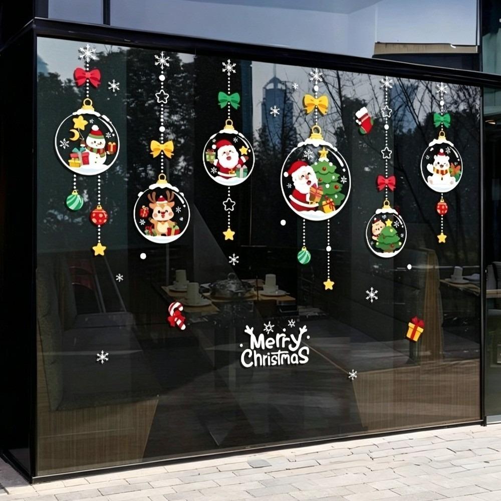 Reusable Christmas Window Stickers No Glue Snowflake Cling Decals  Festival