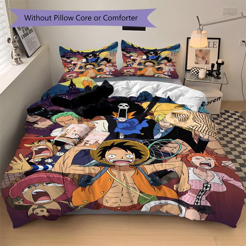 One Piece Bedding 3 Piece Set HD Print Duvet Cover Pillowcases for Teens Adult Bedroom Decoration Christmas Gift C352
